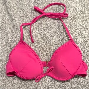 Vibrant Pink Halter Bikini Top